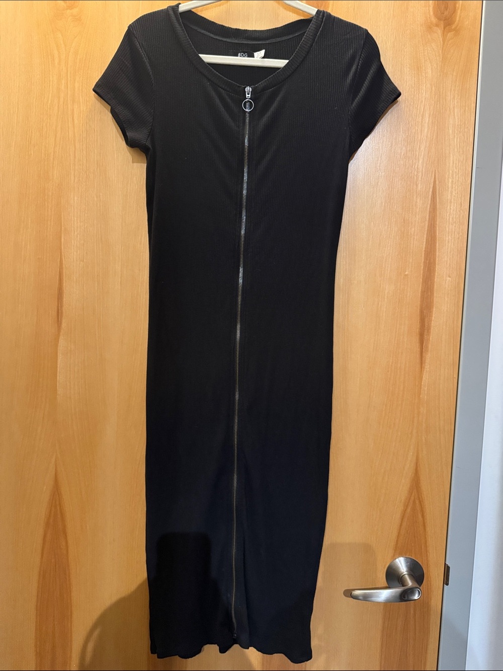 Black BDG midi zip dress